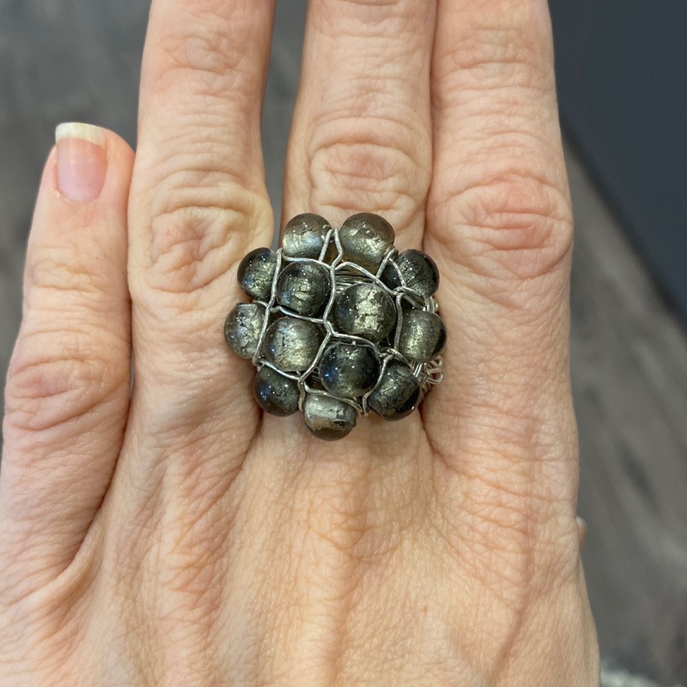 Grey cocktail ring